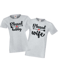 Tениски за влюбени Свети Валентин Blessed Hubby Wife
