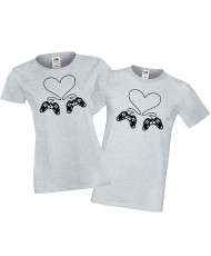 Tениски за влюбени Свети Валентин Couple Gamers Game Controller Heart