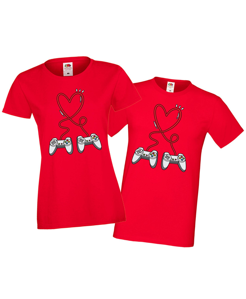 Tениски за влюбени Свети Валентин Gamercontroler Heart Valentines day Tениски за влюбени Свети Валентин Gamercontroler Heart Valentines day