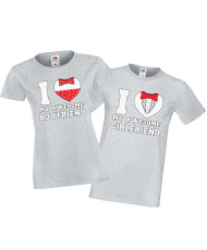 Tениски за влюбени двойки Свети Валентин I Love My Awesome Girlfriend Boyfriend тениска, двойка