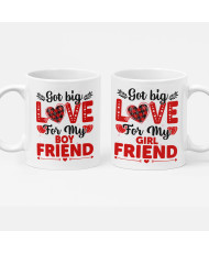 Чаши Комплект за влюбени двойки Свети Валентин Love for my Boyfriend Girlfriend Чаша