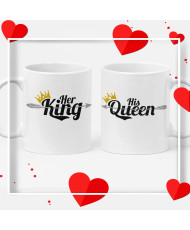 Чаши Her King His Queen Комплект за влюбени двойки