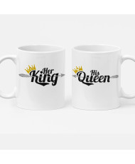 Чаши Her King His Queen Комплект за влюбени двойки