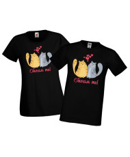 Tениски за влюбени Свети Валентин Love Cats Обичам те