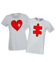 Tениски за влюбени Свети Валентин Heart Missing Piece Puzzle Love