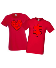 Tениски за влюбени Свети Валентин Heart Missing Piece Puzzle Love