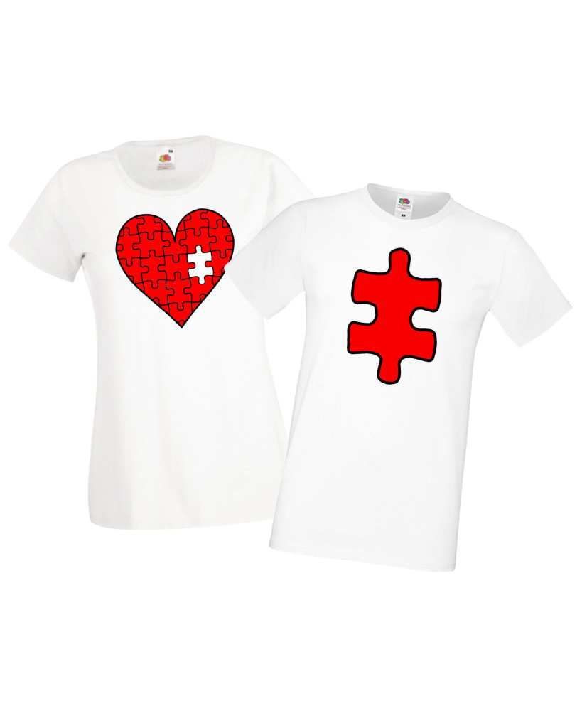 Tениски за влюбени Свети Валентин Heart Missing Piece Puzzle Love Tениски за влюбени Свети Валентин Heart Missing Piece Puzzle Love