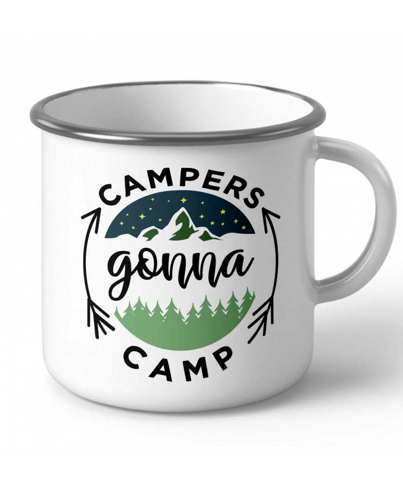 Емайлирано метално канче за къмпинг Campers gonna Camp Емайлирано метално канче за къмпинг Campers gonna Camp