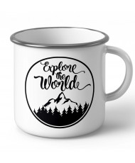 Емайлирано метално канче за къмпинг Explore the world