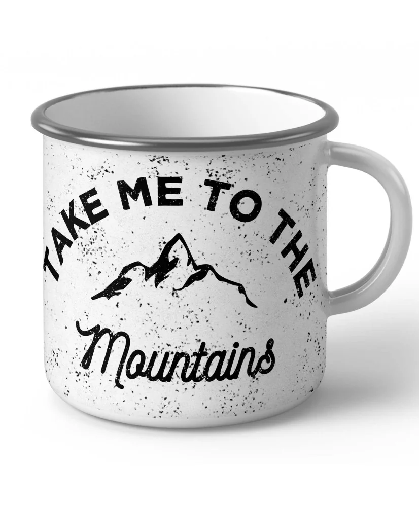 Емайлирано метално канче за къмпинг Take me to the Mountains Емайлирано метално канче за къмпинг Take me to the Mountains