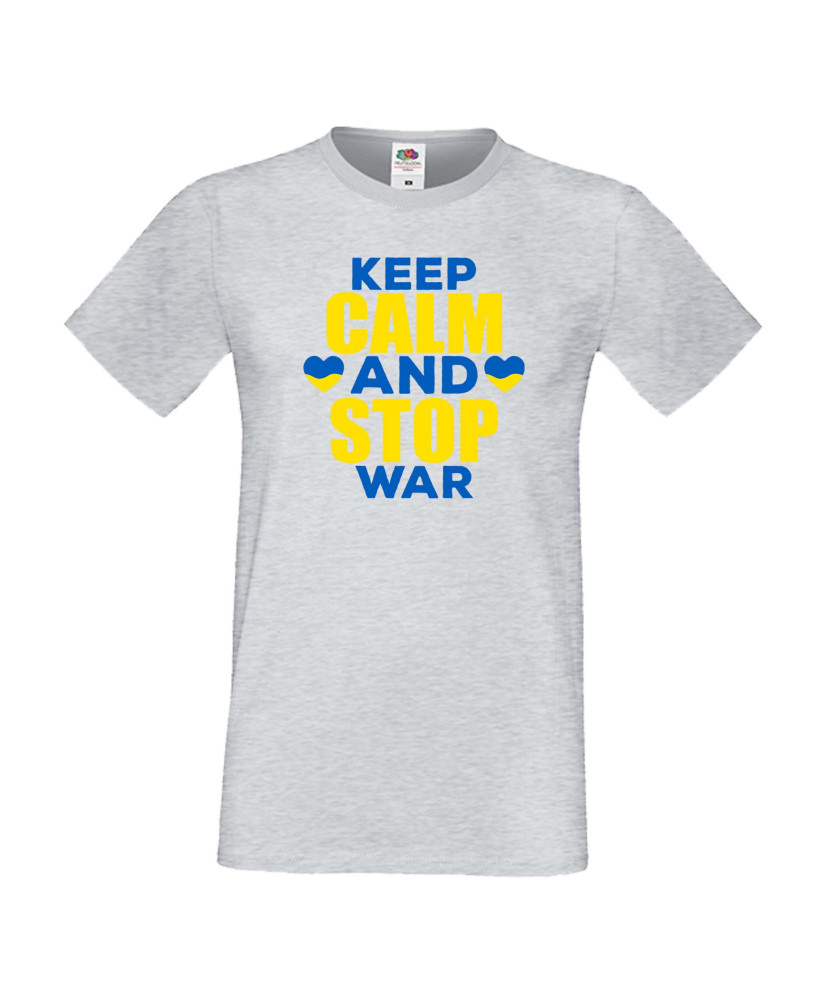 Мъжка тениска Украйна Keep Calm And Stop War Мъжка тениска Украйна Keep Calm And Stop War