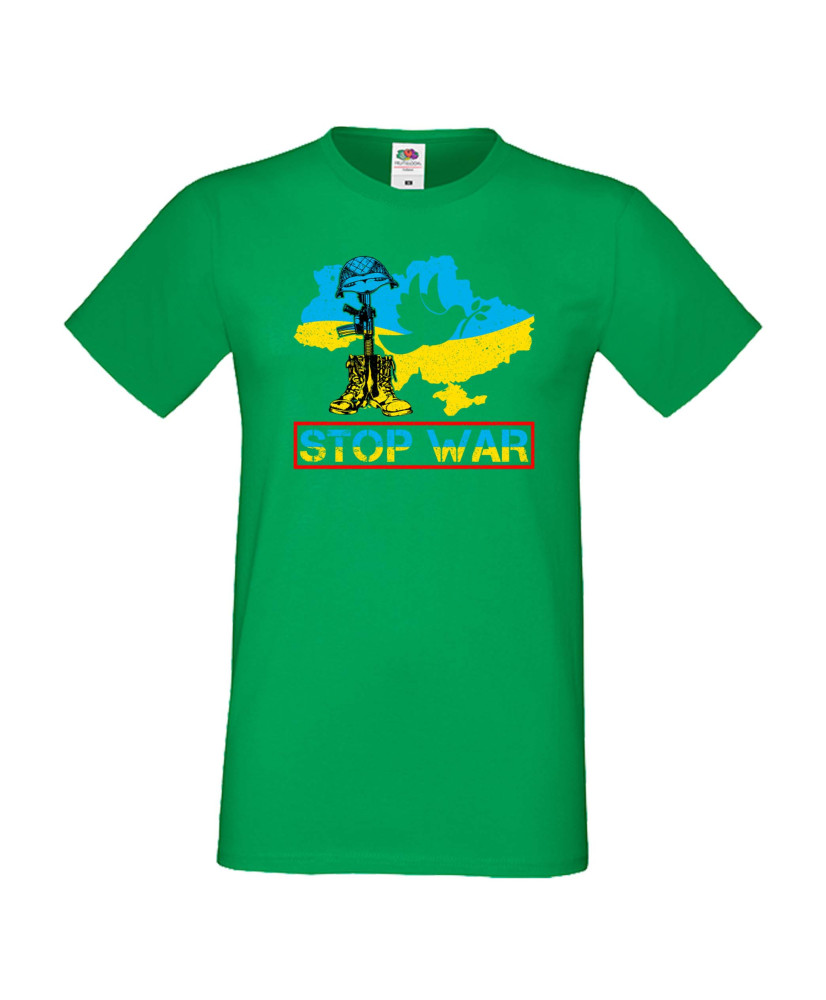 Мъжка тениска Украйна Stop War 3 Мъжка тениска Украйна Stop War 3