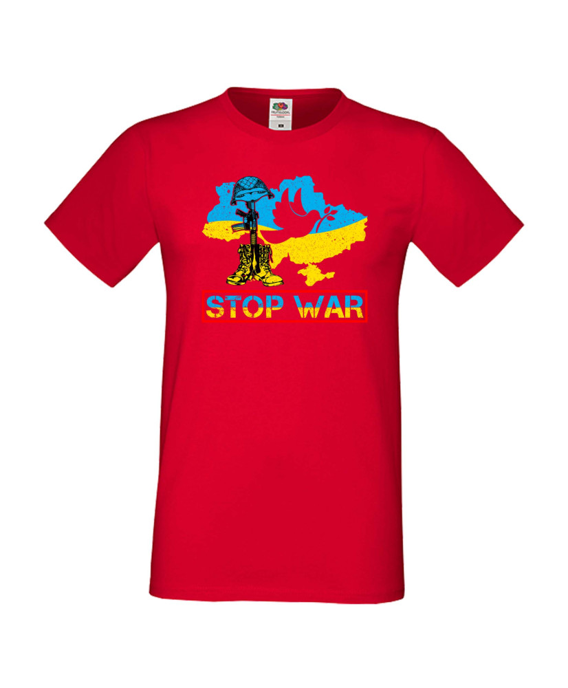Мъжка тениска Украйна Stop War 3 Мъжка тениска Украйна Stop War 3