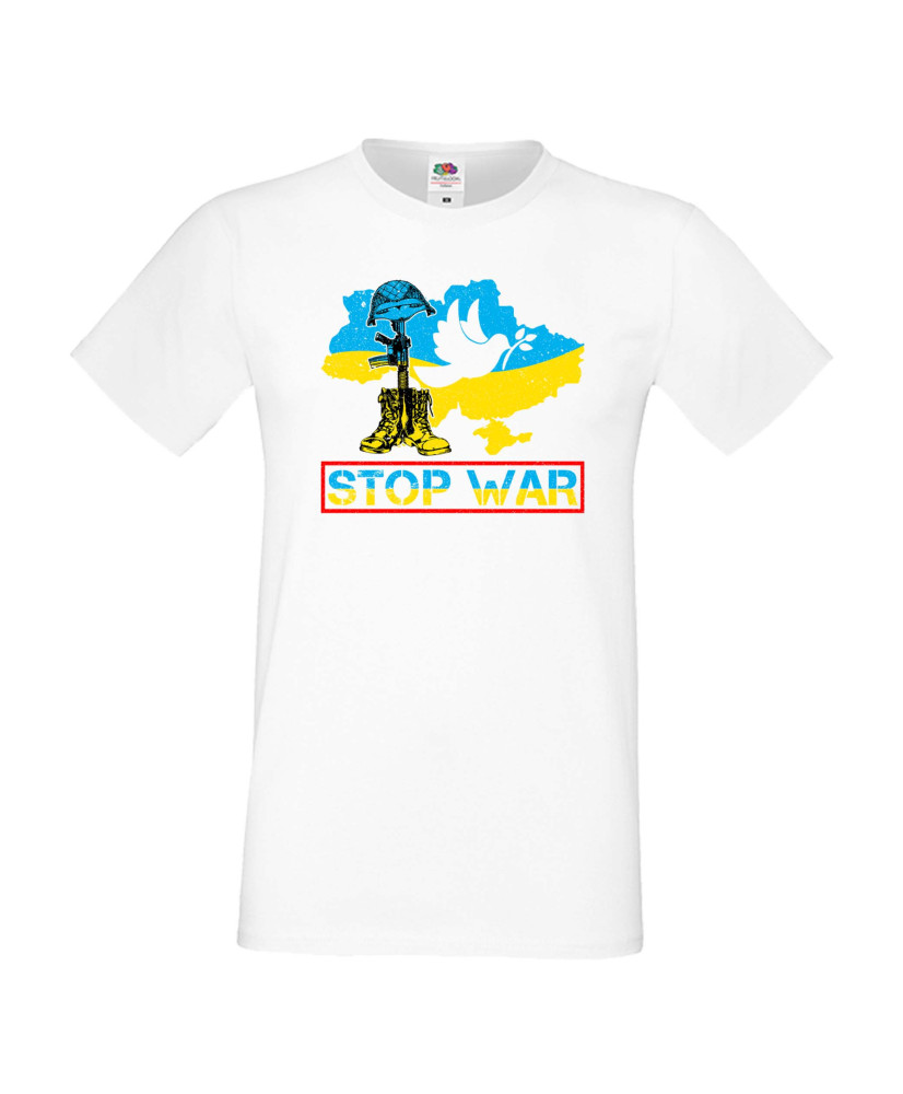 Мъжка тениска Украйна Stop War 3 Мъжка тениска Украйна Stop War 3