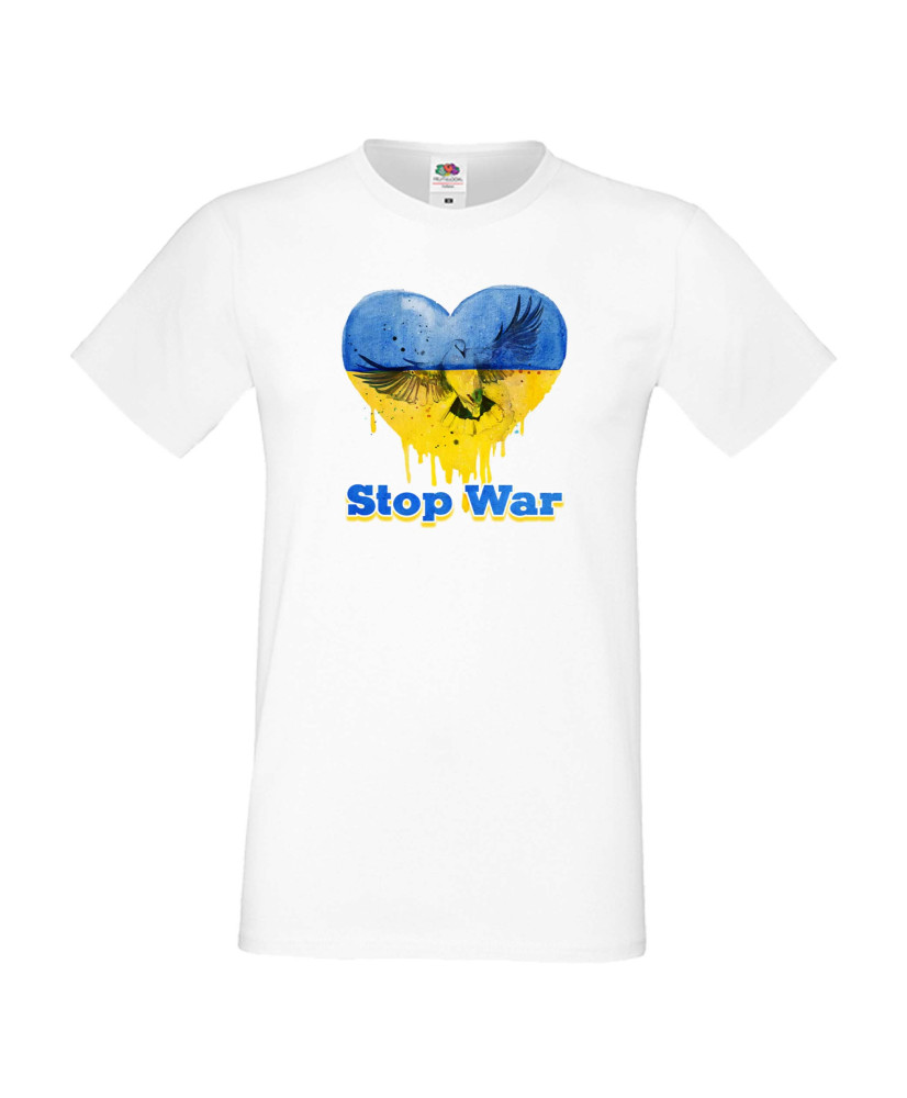 Мъжка тениска Украйна Stop War 4 Мъжка тениска Украйна Stop War 4