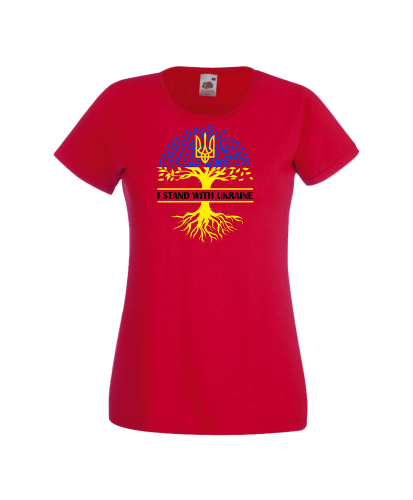 Дамска тениска Украйна I Stand With Ukraine Дамска тениска Украйна I Stand With Ukraine