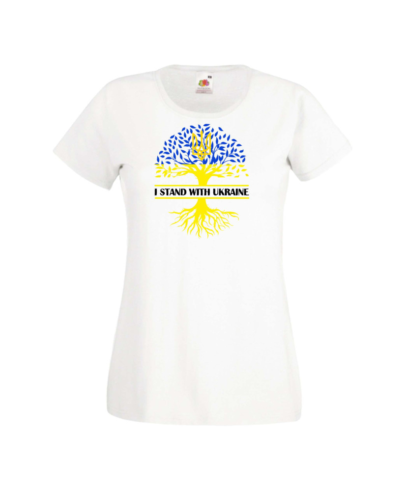 Дамска тениска Украйна I Stand With Ukraine Дамска тениска Украйна I Stand With Ukraine