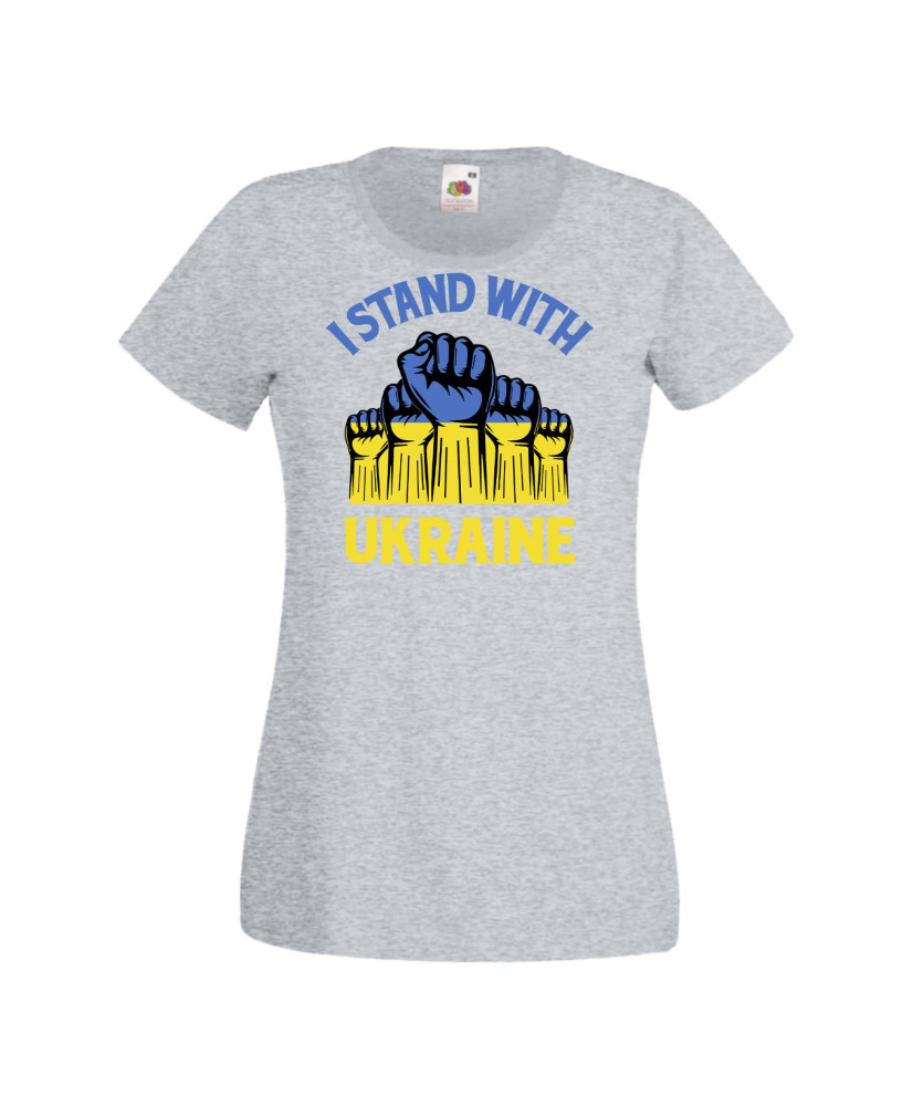 Дамска тениска Украйна I Stand With Ukraine 3 Дамска тениска Украйна I Stand With Ukraine 3