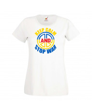Дамска тениска Украйна Keep Calm And Stop War
