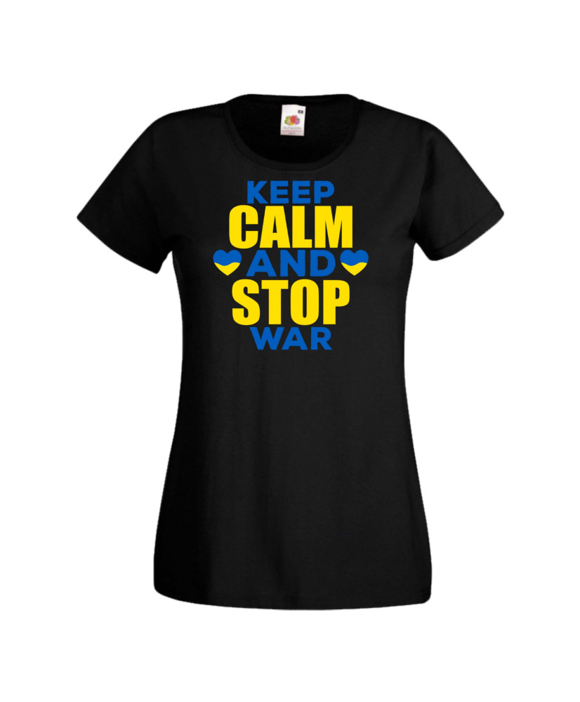 Дамска тениска Украйна Keep Calm And Stop War 2