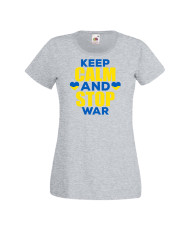 Дамска тениска Украйна Keep Calm And Stop War 2