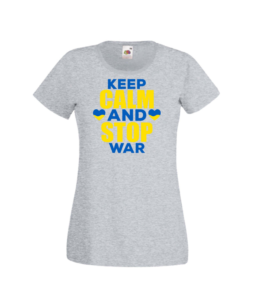 Дамска тениска Украйна Keep Calm And Stop War 2