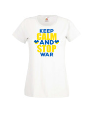 Дамска тениска Украйна Keep Calm And Stop War 2