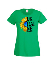 Дамска тениска Украйна No War In Ukraine Sunflower