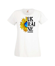 Дамска тениска Украйна No War In Ukraine Sunflower