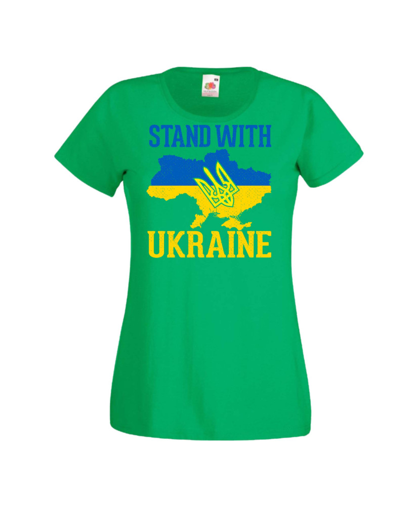 Дамска тениска Украйна Stand With Ukraine Дамска тениска Украйна Stand With Ukraine