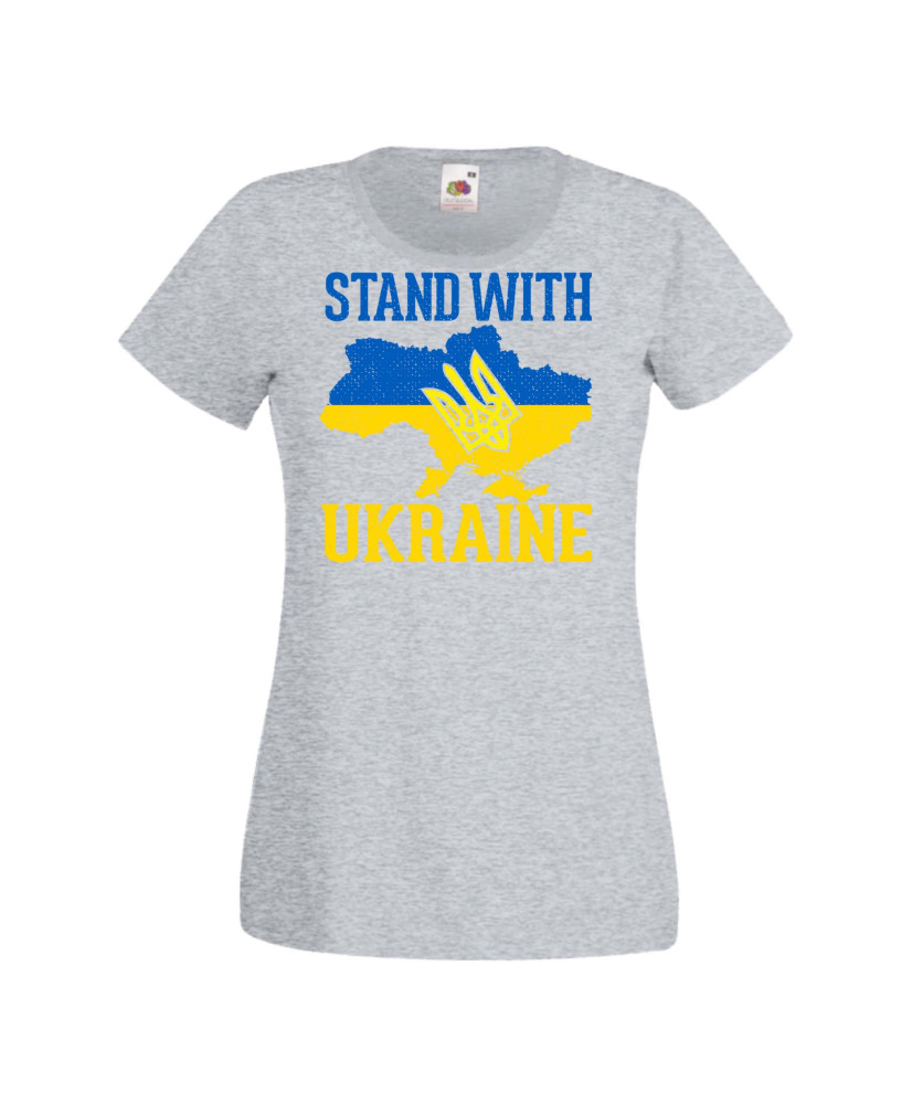 Дамска тениска Украйна Stand With Ukraine Дамска тениска Украйна Stand With Ukraine