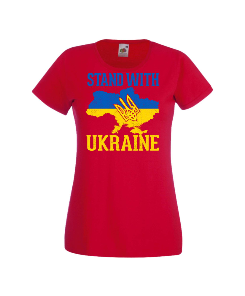 Дамска тениска Украйна Stand With Ukraine Дамска тениска Украйна Stand With Ukraine