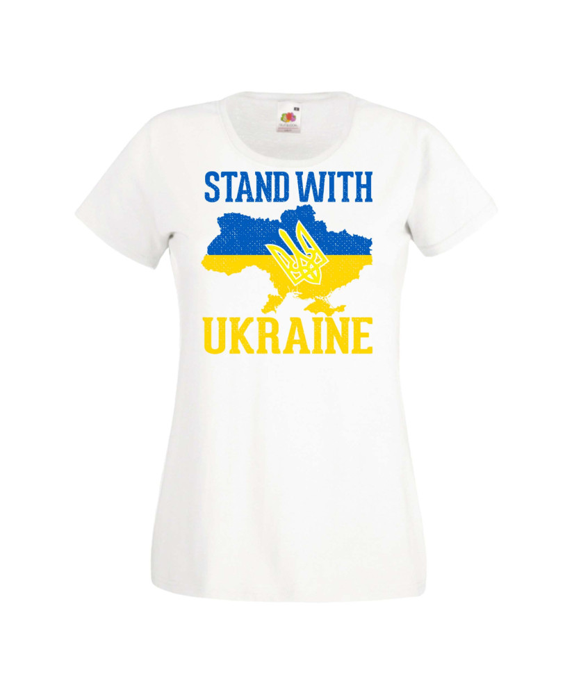 Дамска тениска Украйна Stand With Ukraine Дамска тениска Украйна Stand With Ukraine