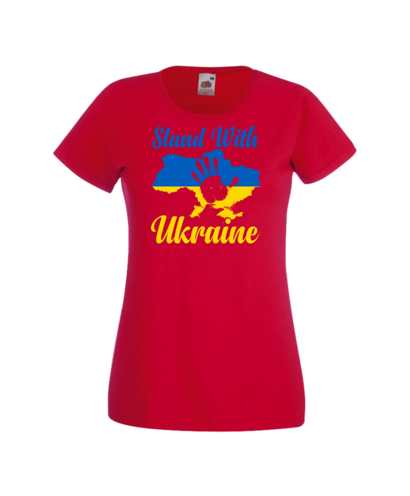 Дамска тениска Украйна Stand With Ukraine 2 Дамска тениска Украйна Stand With Ukraine 2