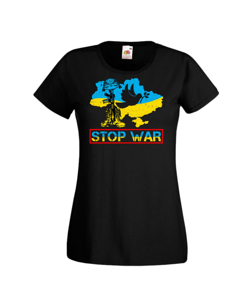 Дамска тениска Украйна Stop War 3 Дамска тениска Украйна Stop War 3