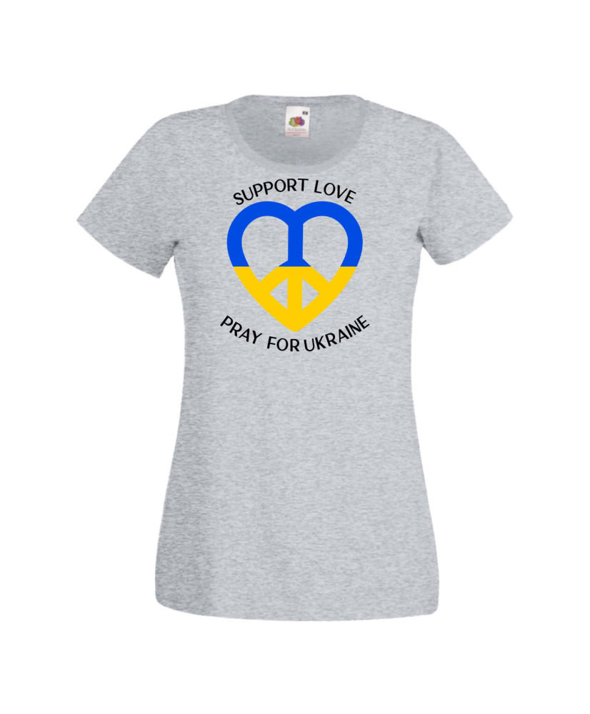 Дамска тениска Украйна Support Love Pray Ukraine Дамска тениска Украйна Support Love Pray Ukraine