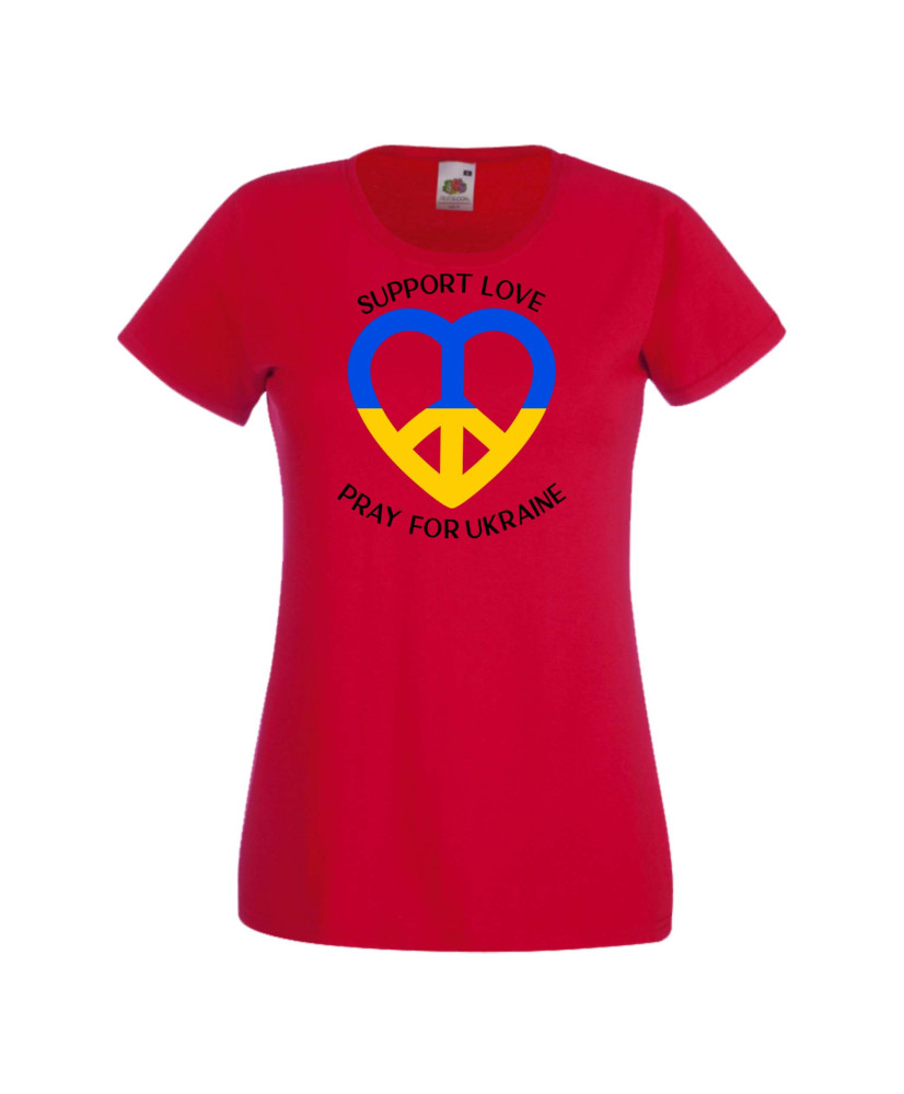 Дамска тениска Украйна Support Love Pray Ukraine Дамска тениска Украйна Support Love Pray Ukraine