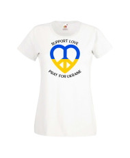 Дамска тениска Украйна Support Love Pray Ukraine