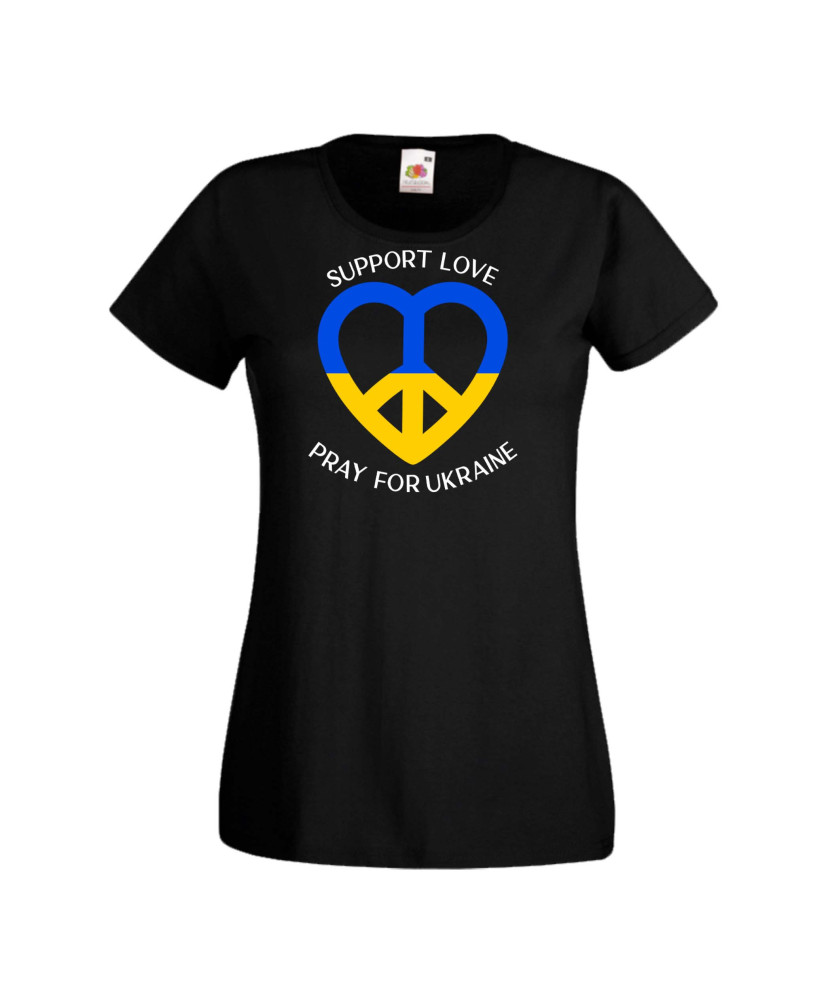Дамска тениска Украйна Support Love Pray Ukraine Дамска тениска Украйна Support Love Pray Ukraine
