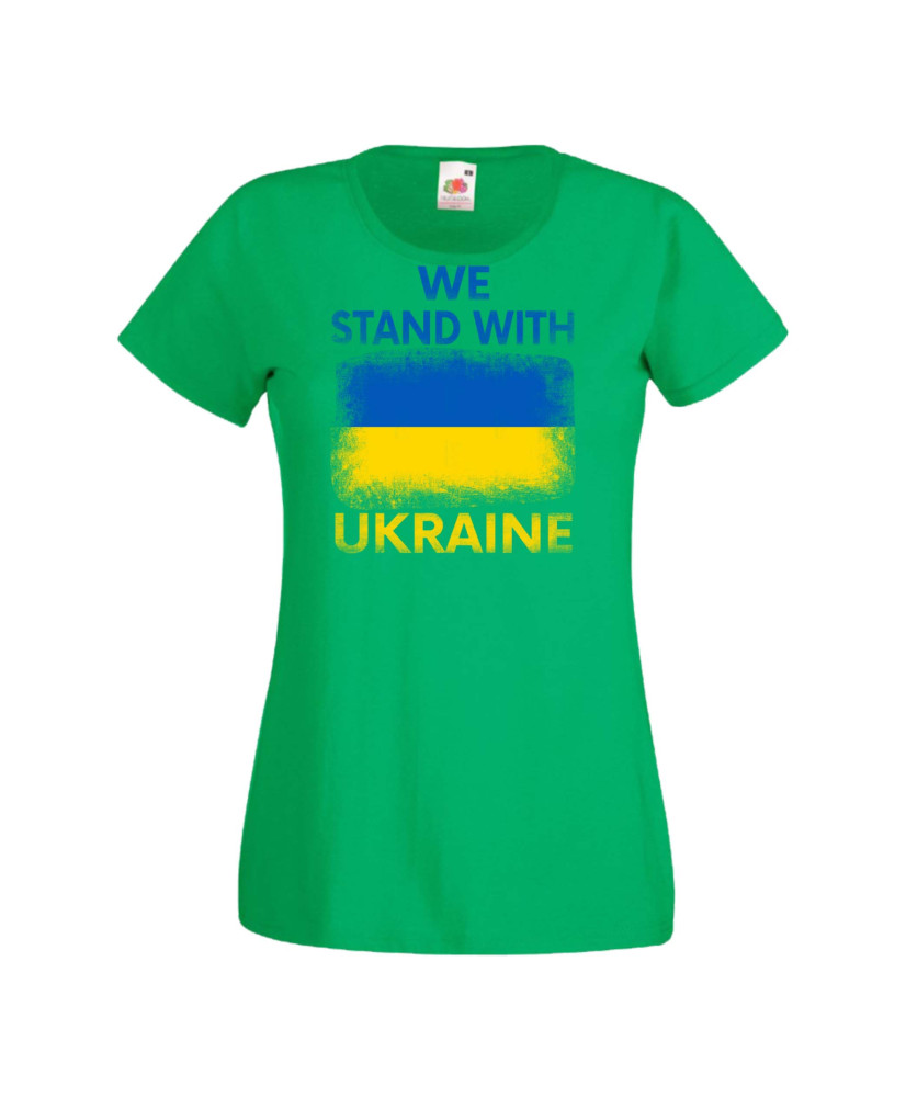 Дамска тениска Украйна We Stand With Ukraine Дамска тениска Украйна We Stand With Ukraine