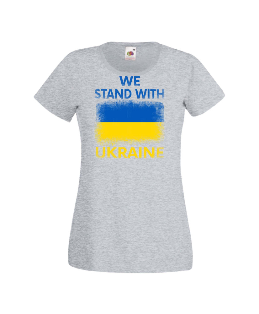 Дамска тениска Украйна We Stand With Ukraine Дамска тениска Украйна We Stand With Ukraine