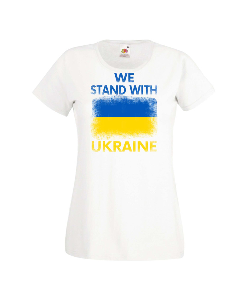 Дамска тениска Украйна We Stand With Ukraine Дамска тениска Украйна We Stand With Ukraine