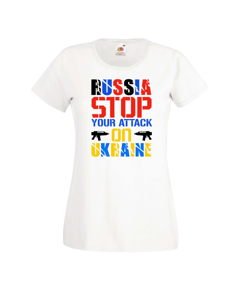 Дамска тениска Украйна Russia Stop Your Attacks