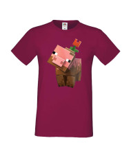 Мъжка тениска Minecraft Flower Pig
