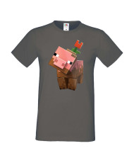 Мъжка тениска Minecraft Flower Pig