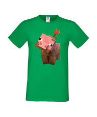 Мъжка тениска Minecraft Flower Pig
