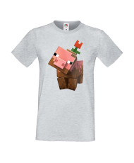 Мъжка тениска Minecraft Flower Pig