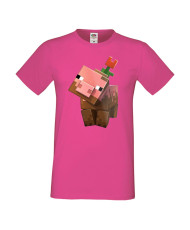 Мъжка тениска Minecraft Flower Pig