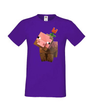 Мъжка тениска Minecraft Flower Pig