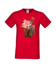Мъжка тениска Minecraft Flower Pig